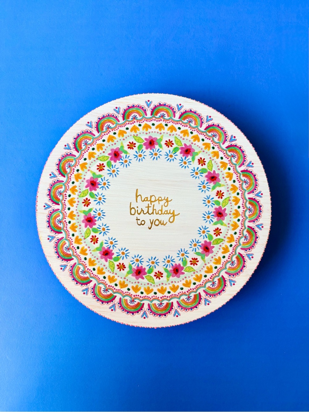 Natural Life Mandala Rotating Musical Cake Plate